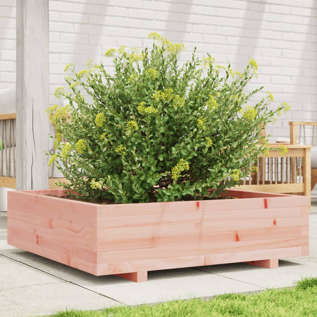 Plantenbak 90X90X26,5 Cm Massief Douglashout Wit
