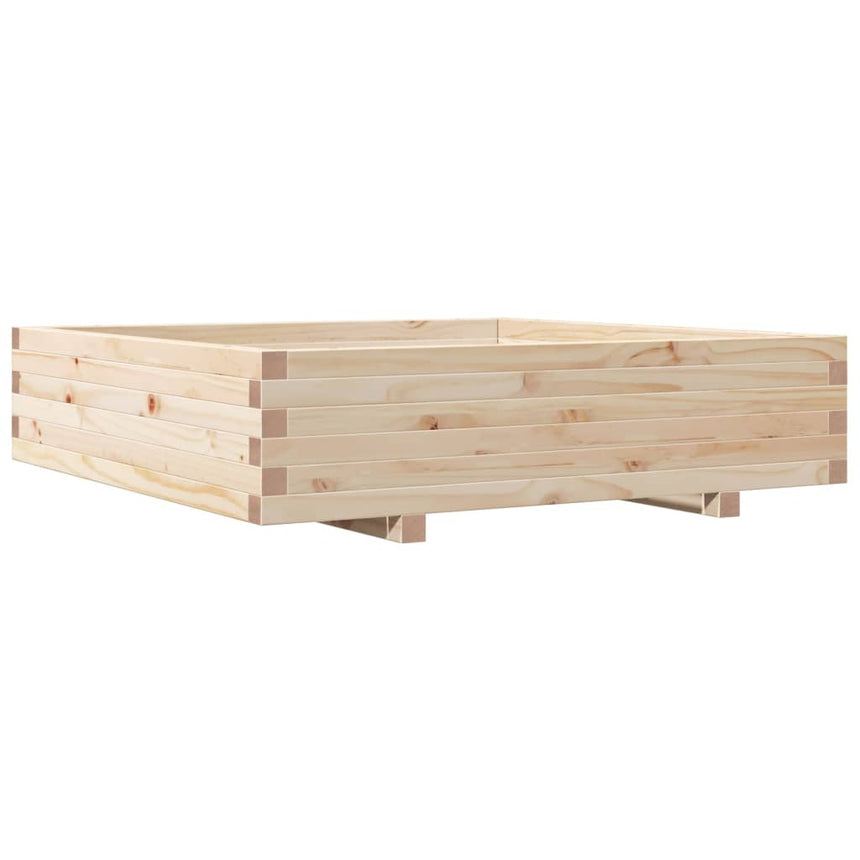 Plantenbak 100X100X26,5 Cm Massief Grenenhout Wasbruin