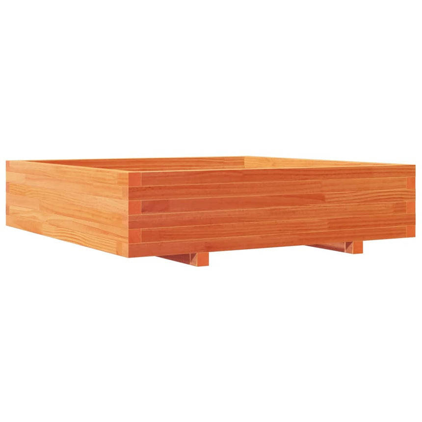 Plantenbak 100X100X26,5 Cm Massief Grenenhout Wasbruin Natuurlijk Grenenhout