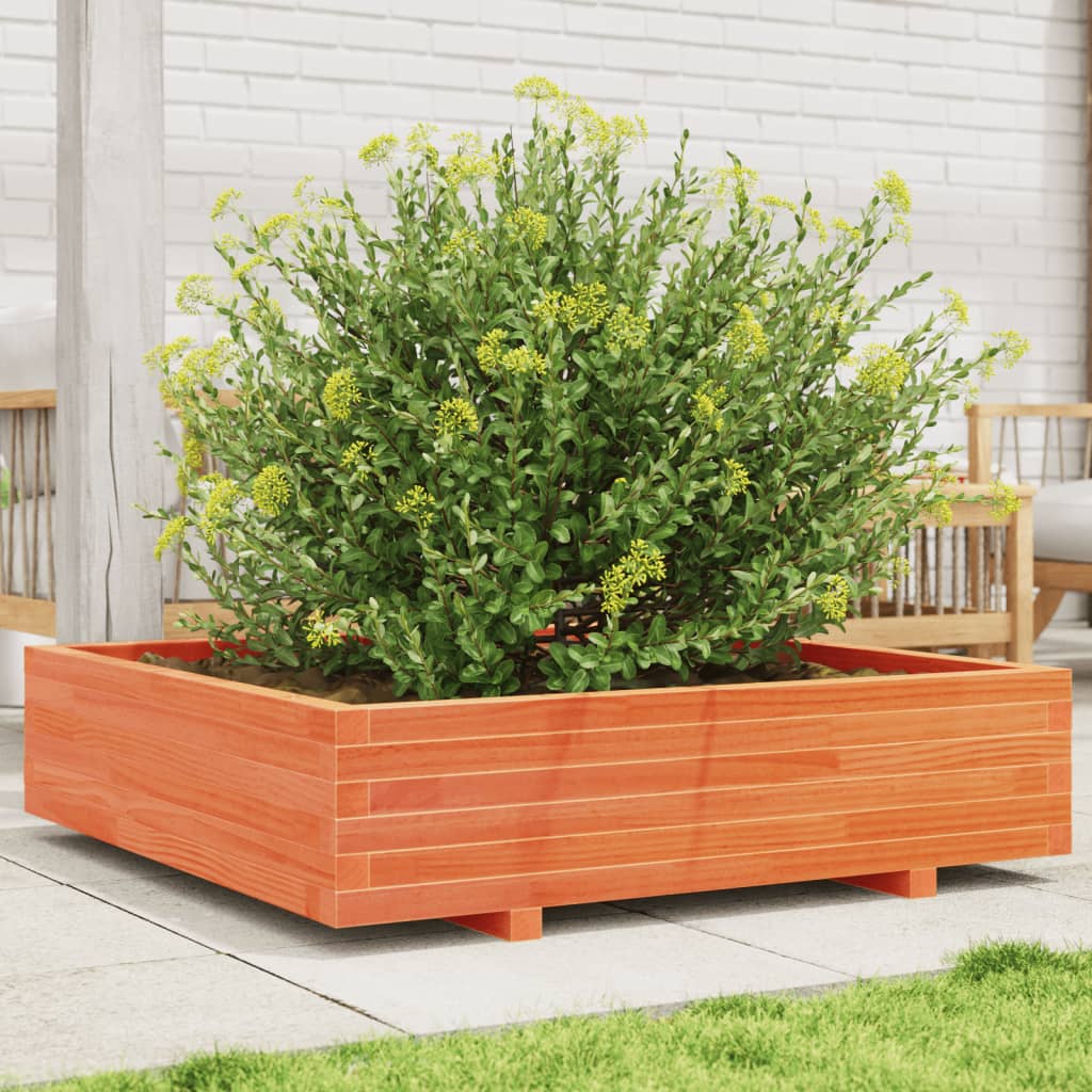 Plantenbak 100X100X26,5 Cm Massief Grenenhout Wasbruin Natuurlijk Grenenhout