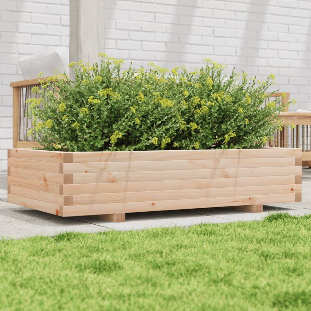 Plantenbak 110X60X26,5 Cm Massief Grenenhout Naturel Geïmpregneerd