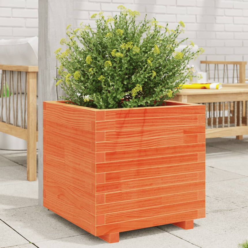 Plantenbak 50X50X49,5 Cm Massief Grenenhout Wasbruin Natuurlijk Grenenhout