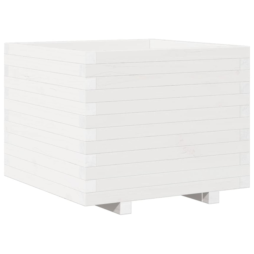 Plantenbak 60X60X49,5 Cm Massief Grenenhout Wit Natuurlijk Douglashout
