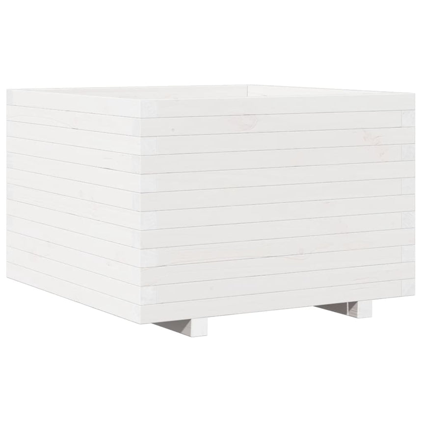 Plantenbak 70X70X49,5 Cm Massief Grenenhout Wit Wasbruin