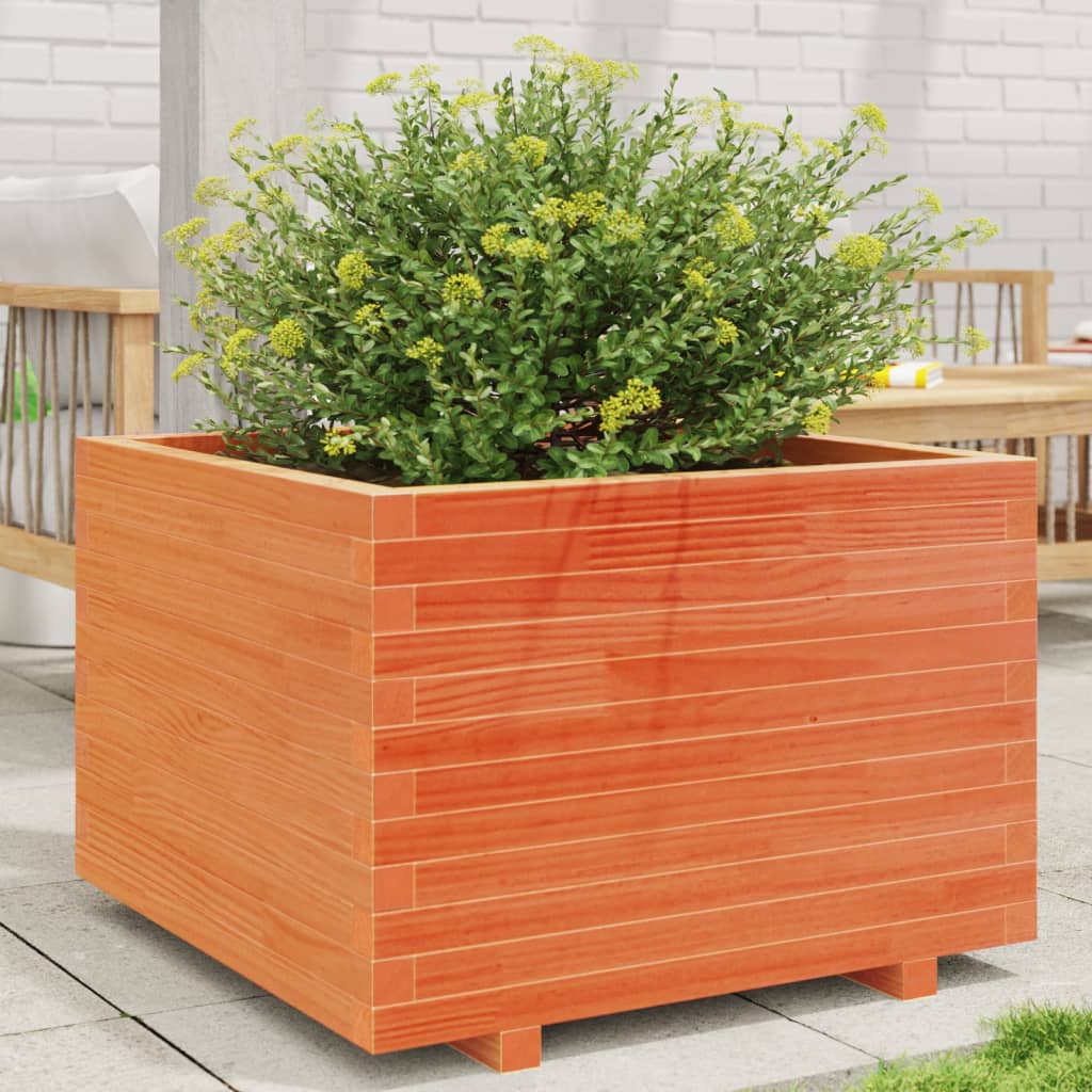 Plantenbak 70X70X49,5 Cm Massief Grenenhout Wasbruin Natuurlijk Douglashout