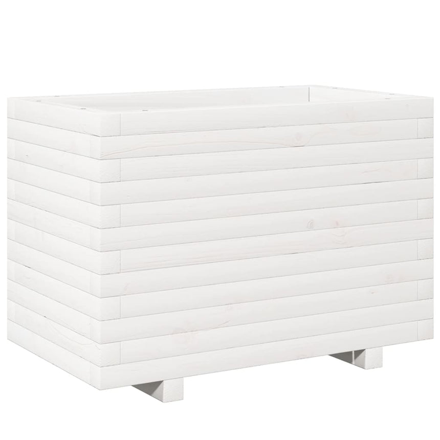 Plantenbak 70X40X49,5 Cm Massief Grenenhout Wit Natuurlijk Grenenhout