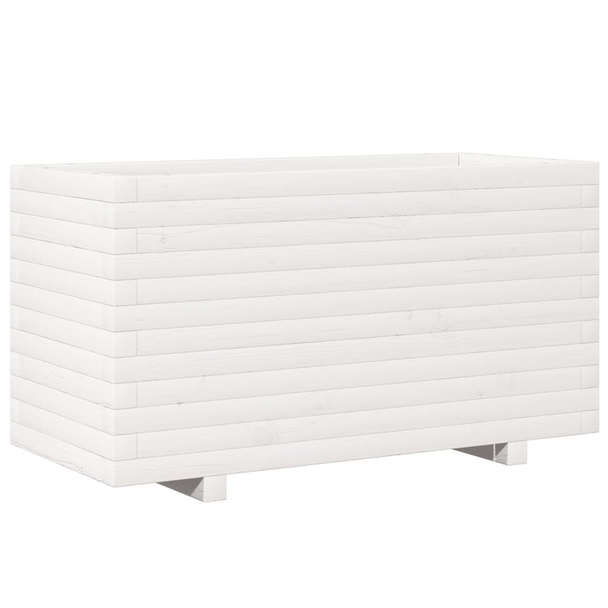 Plantenbak 90X40X49,5 Cm Massief Grenenhout Wit Natuurlijk Grenenhout