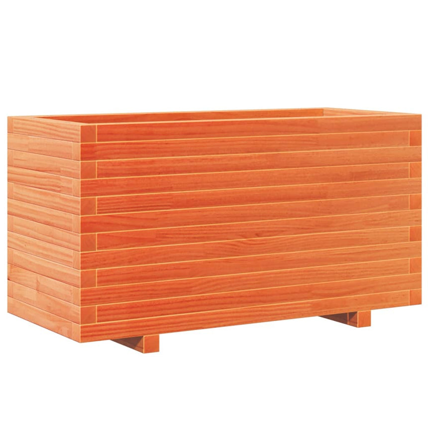 Plantenbak 90X40X49,5 Cm Massief Grenenhout Wasbruin Wit