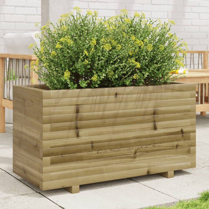 Plantenbak 90X40X49,5 Cm Geïmpregneerd Grenenhout Wit