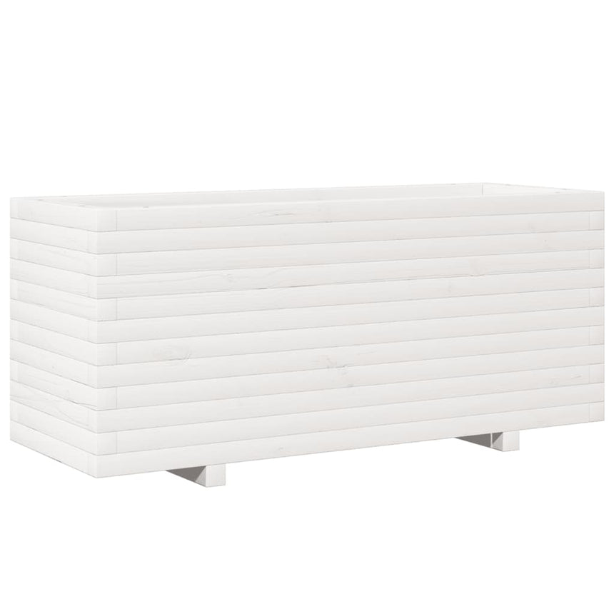 Plantenbak 110X40X49,5 Cm Massief Grenenhout Wit Wasbruin