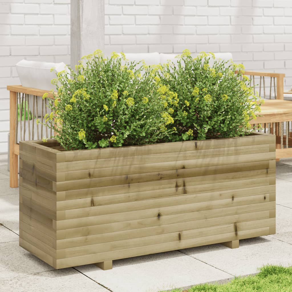 Plantenbak 110X40X49,5 Cm Geïmpregneerd Grenenhout Wit