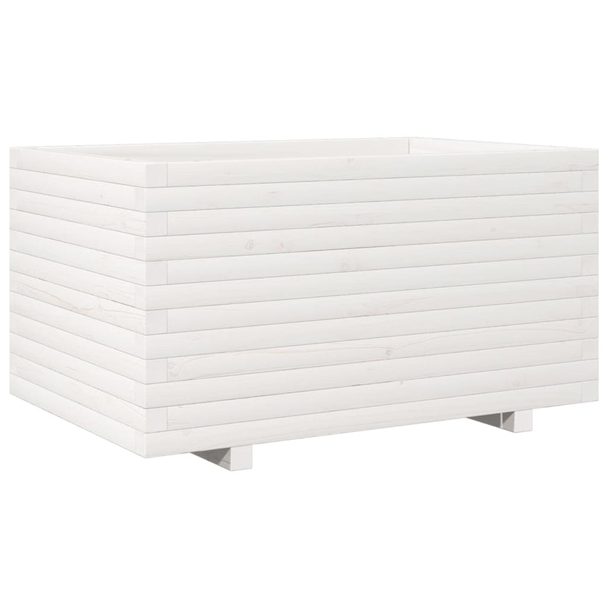 Plantenbak 90X60X49,5 Cm Massief Grenenhout Wit Natuurlijk Douglashout