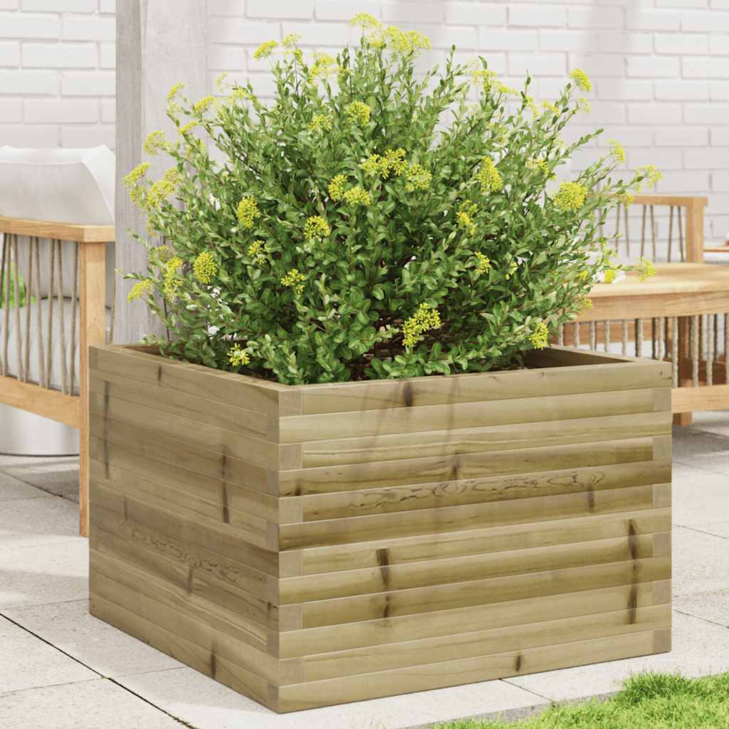 Plantenbak 70X70X46 Cm Geïmpregneerd Grenenhout Natuurlijk Douglashout