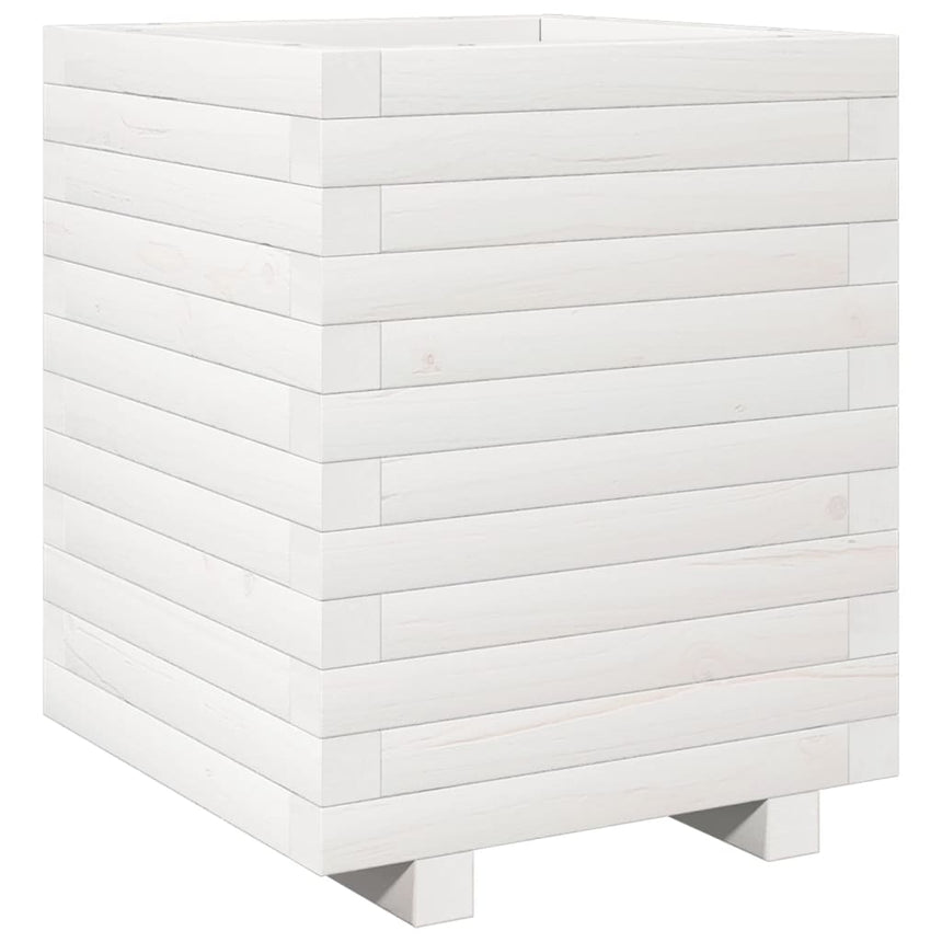 Plantenbak 40X40X49,5 Cm Massief Grenenhout Wit