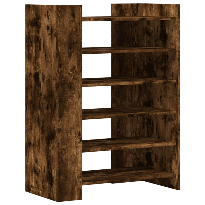 Schoenenkast 74,5X37,5X100 Cm Bewerkt Hout Kleurig Gerookt Eiken