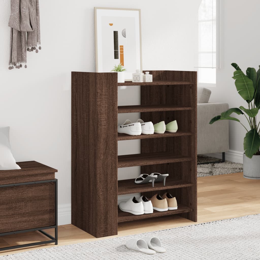 Schoenenkast 74,5X37,5X100 Cm Bewerkt Hout Ig Bruin Eikenkleur