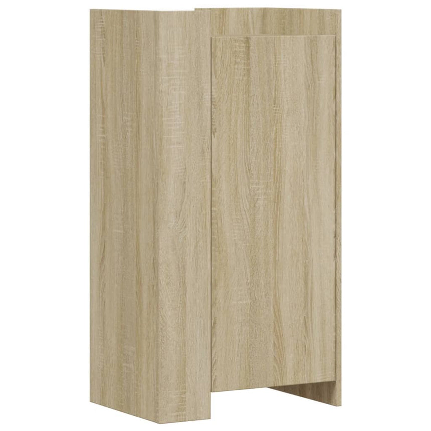 Schoenenkast 52X37,5X100 Cm Bewerkt Hout Sonoma Eikenkleurig Zwart