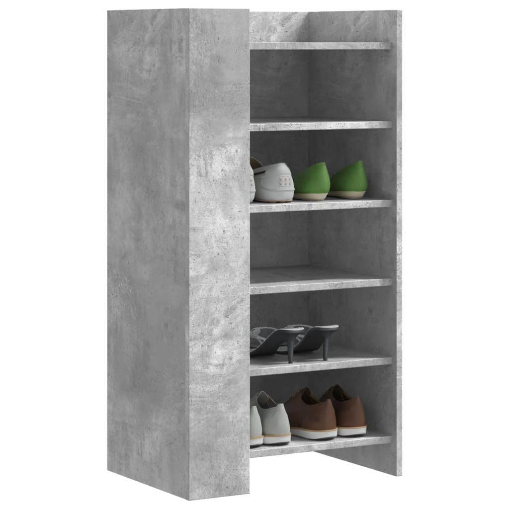 Schoenenkast 52X37,5X100 Cm Bewerkt Hout Beton Grijs