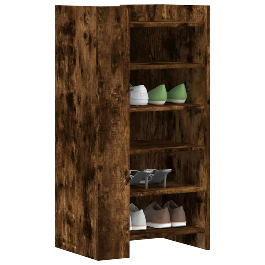 Schoenenkast 52X37,5X100 Cm Bewerkt Hout Kleurig Gerookt Eiken