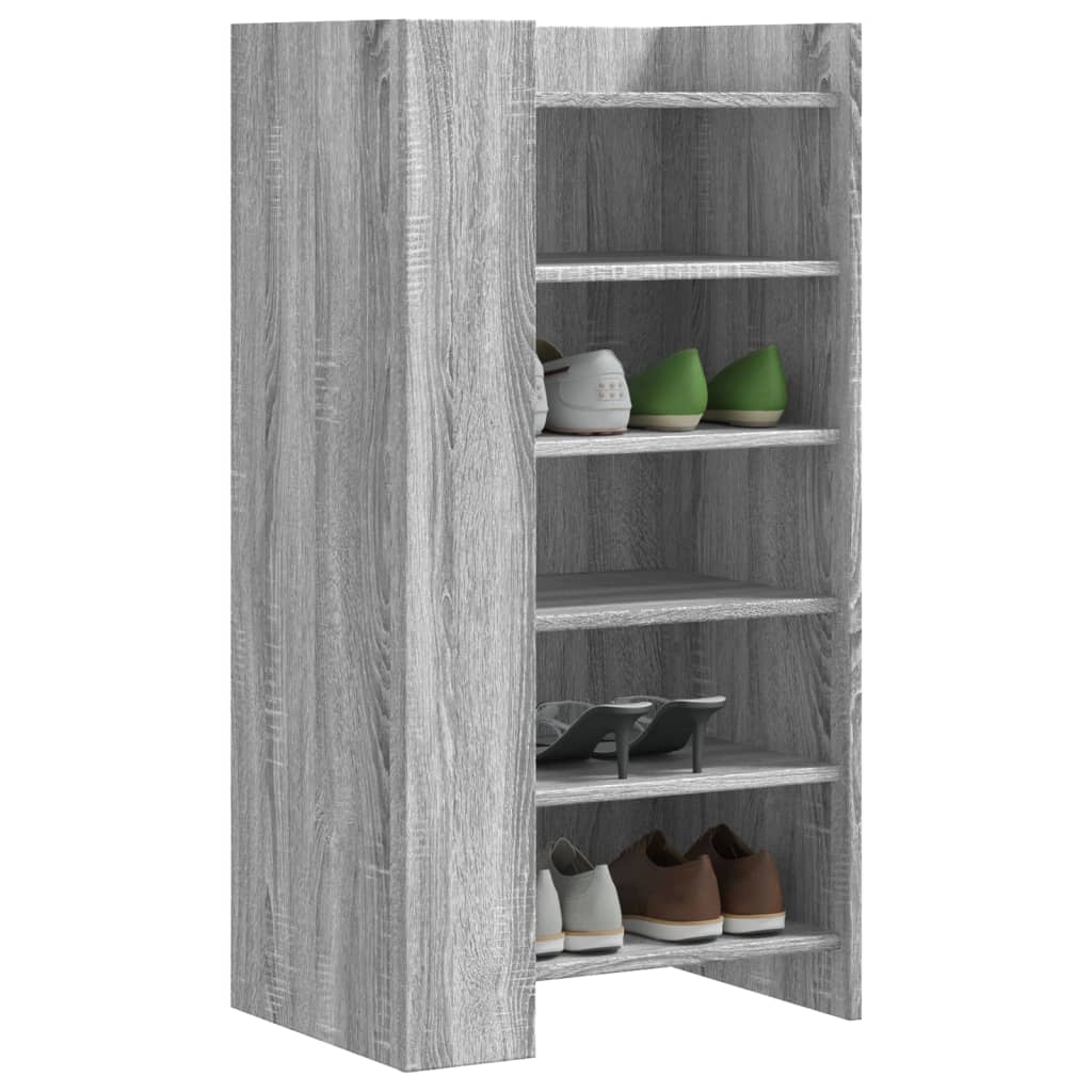 Schoenenkast 52X37,5X100 Cm Bewerkt Hout Eiken Grijs Sonoma