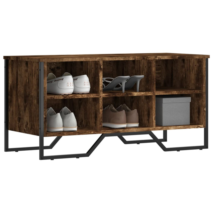 Schoenenkast 90X38X61,5 Cm Bewerkt Hout Kleurig Gerookt Eiken