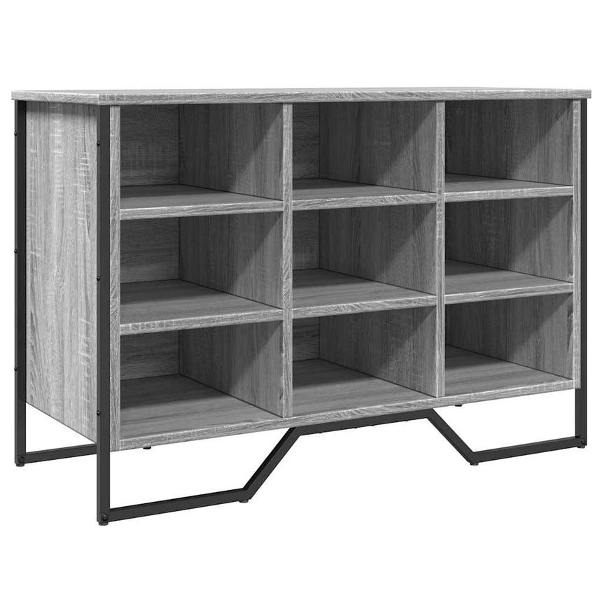 Schoenenkast 90X38X61,5 Cm Bewerkt Hout Eikenkleur Grijs Sonoma