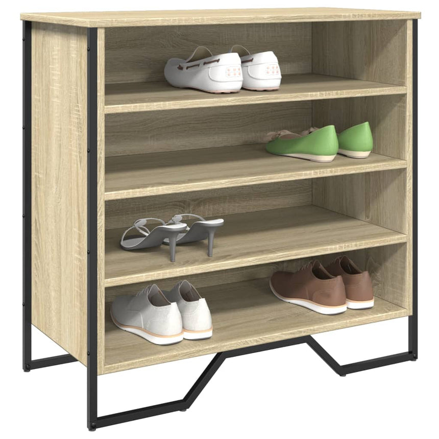 Schoenenkast 80X38X78 Cm Bewerkt Hout Kleurig Sonoma Eiken