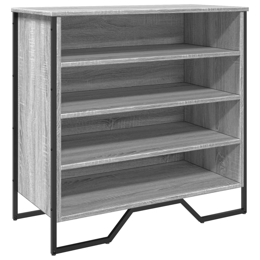 Schoenenkast 80X38X78 Cm Bewerkt Hout Eikenkleurig Grijs Sonoma