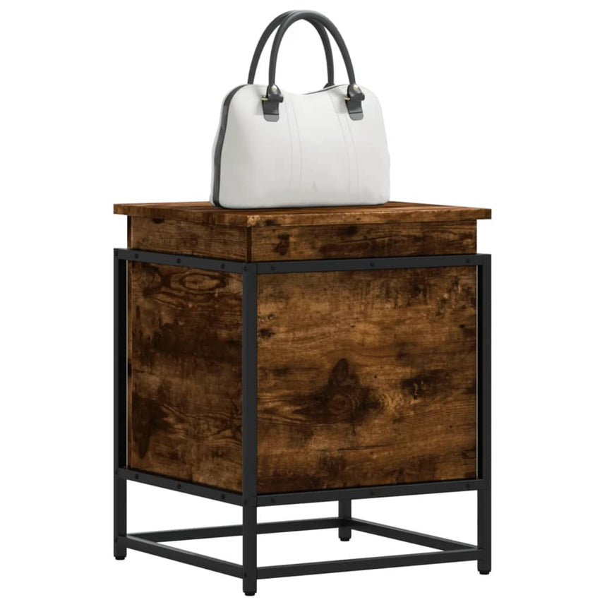 Opbergbox Met Deksel 100X40X51,5 Cm Bewerkt Hout Gerookt Eiken
