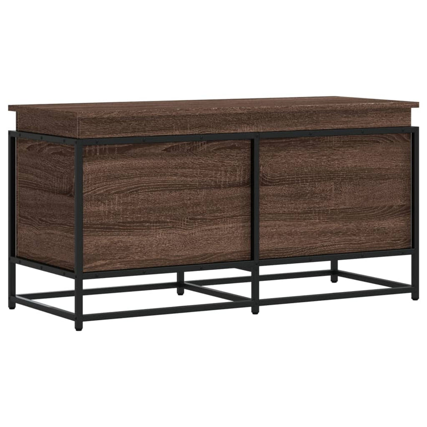 Opbergbox Met Deksel 100X40X51,5 Cm Bewerkt Hout Bruin Eiken Bruin Eikenkleur