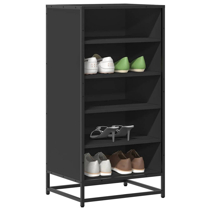 Schoenenrek 48X38X97,5 Cm Bewerkt Hout Zwart
