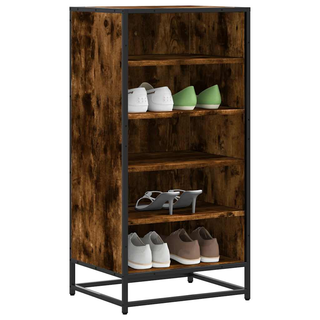 Schoenenrek 48X38X97,5 Cm Bewerkt Hout Kleurig Gerookt Eiken