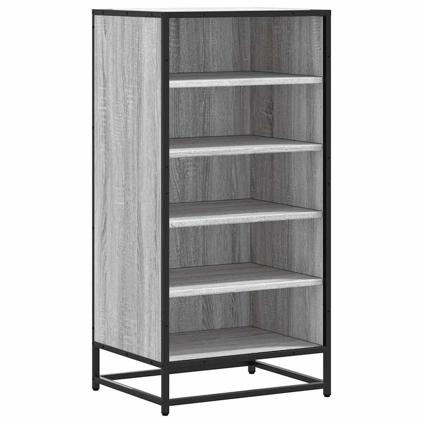 Schoenenrek 48X38X97,5 Cm Bewerkt Hout Eikenkleur Grijs Sonoma