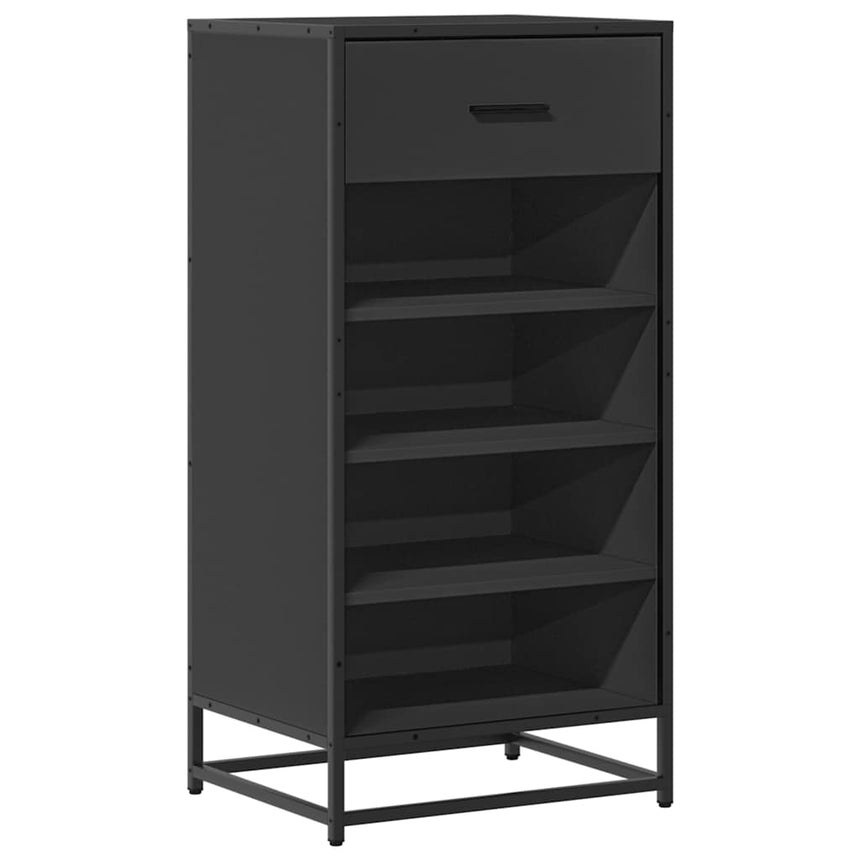 Schoenenrek 48X38X97,5 Cm Bewerkt Hout Zwart