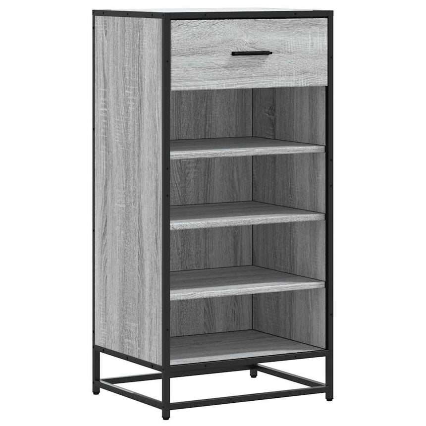 Schoenenrek 48X38X97,5 Cm Bewerkt Hout Eikenkleur Grijs Sonoma