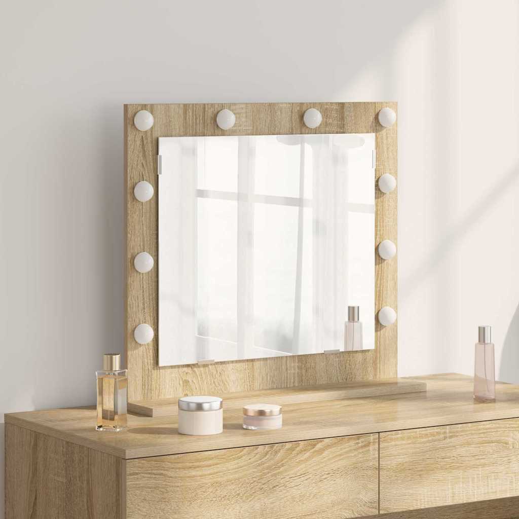 Make-Up Spiegel Rechthoekig Sonoma Eik 60 X 55 X 18 Cm