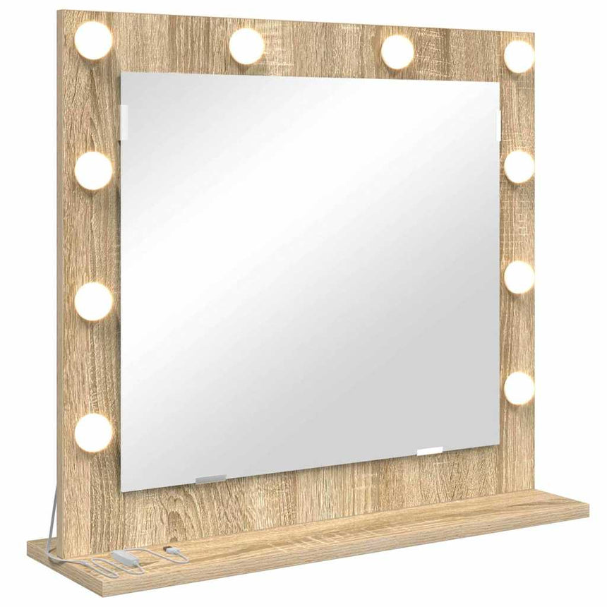 Make-Up Spiegel Rechthoekig Sonoma Eik 60 X 55 X 18 Cm