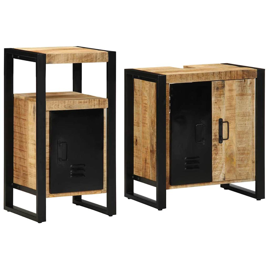 vidaXL Ensemble de mobilier de salle de bain 2 pcs Marron et Noir
