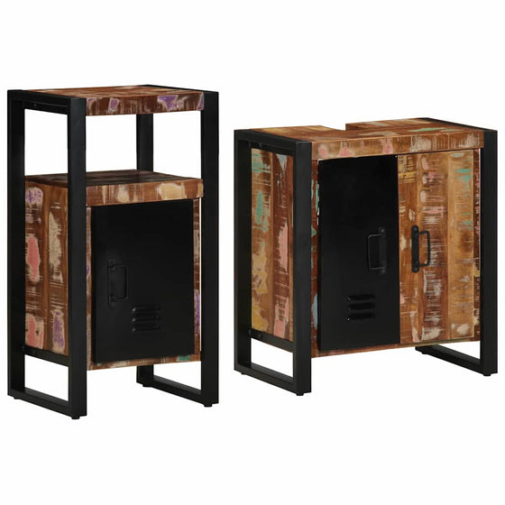 vidaXL Ensemble de mobilier de salle de bain 2 pcs Bois Recyclé Solide