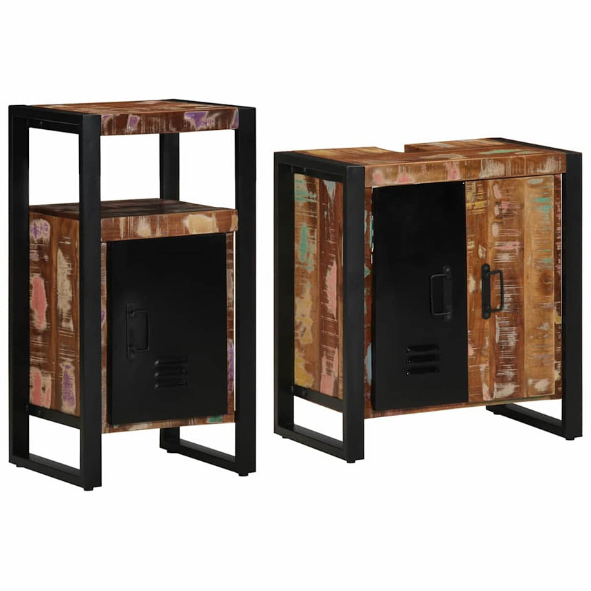 vidaXL Ensemble de mobilier de salle de bain 2 pcs Bois Recyclé Solide