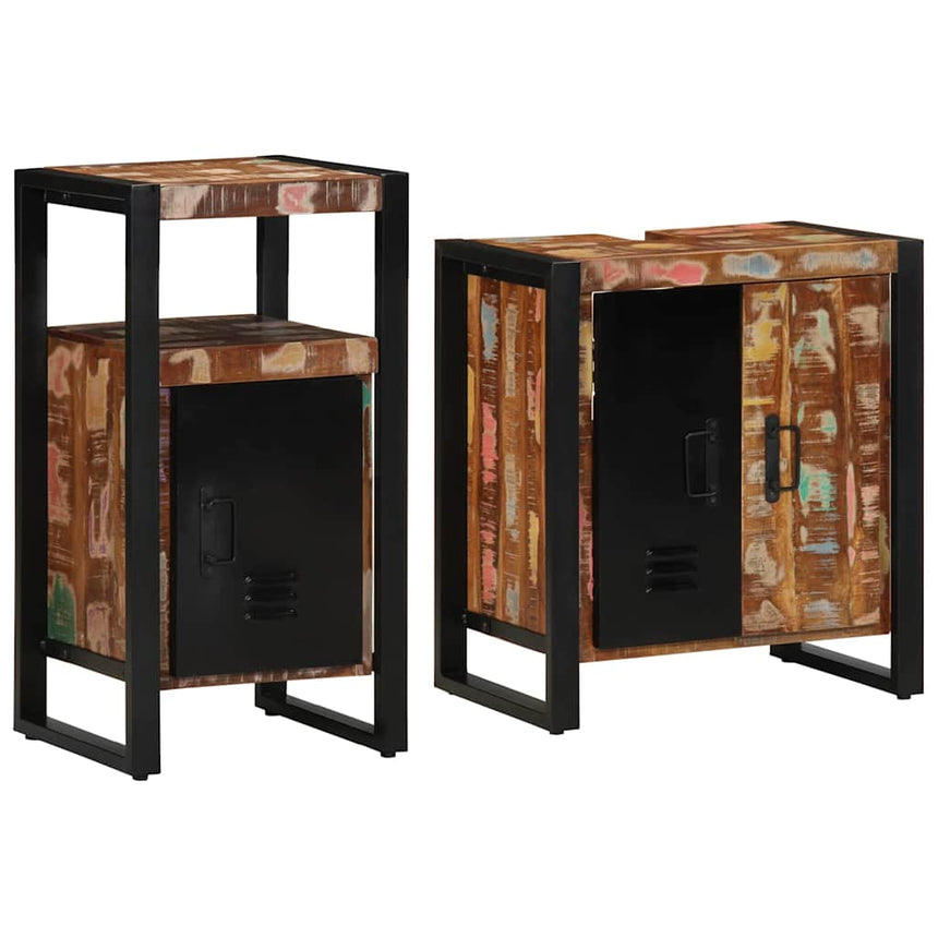 vidaXL Ensemble de mobilier de salle de bain 2 pcs Bois Recyclé Solide