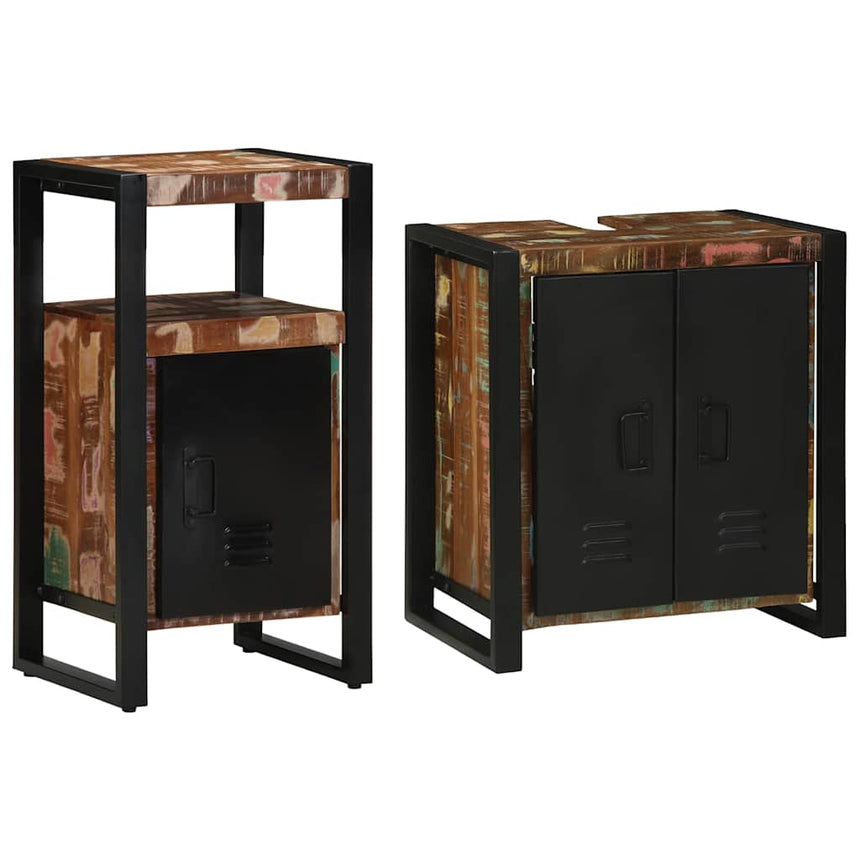 vidaXL Ensemble de mobilier de salle de bain 2 pcs Bois Recyclé Solide