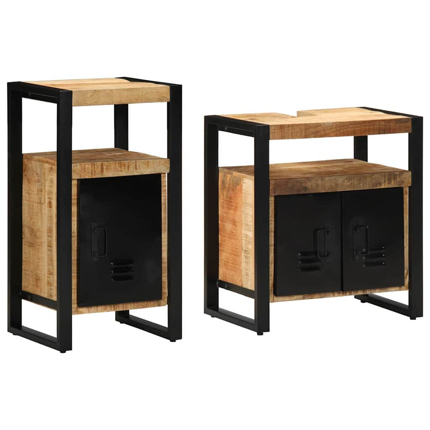 vidaXL Ensemble de mobilier de salle de bain avec étagère 2 pcs