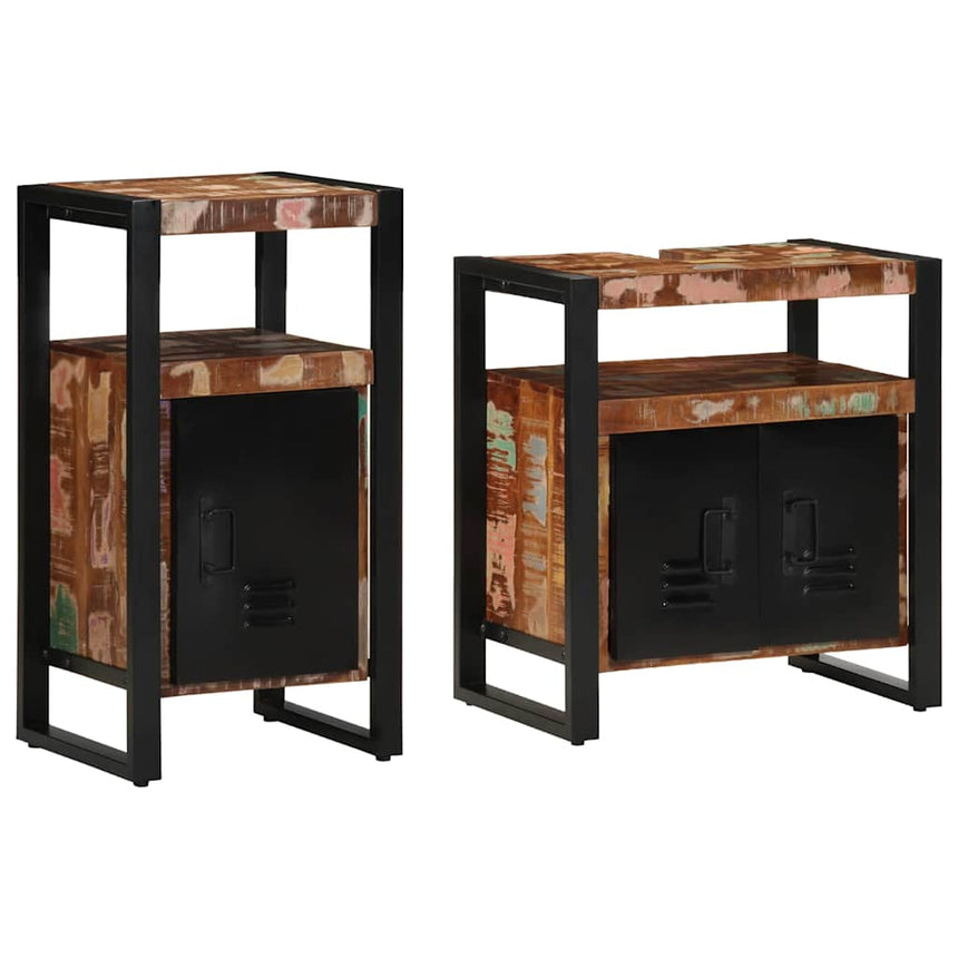 vidaXL Ensemble de mobilier de salle de bain 2 pcs Bois massif recyclé