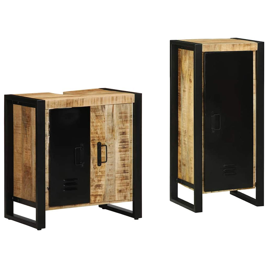 vidaXL Ensemble de mobilier de salle de bain 2 pcs Marron et Noir