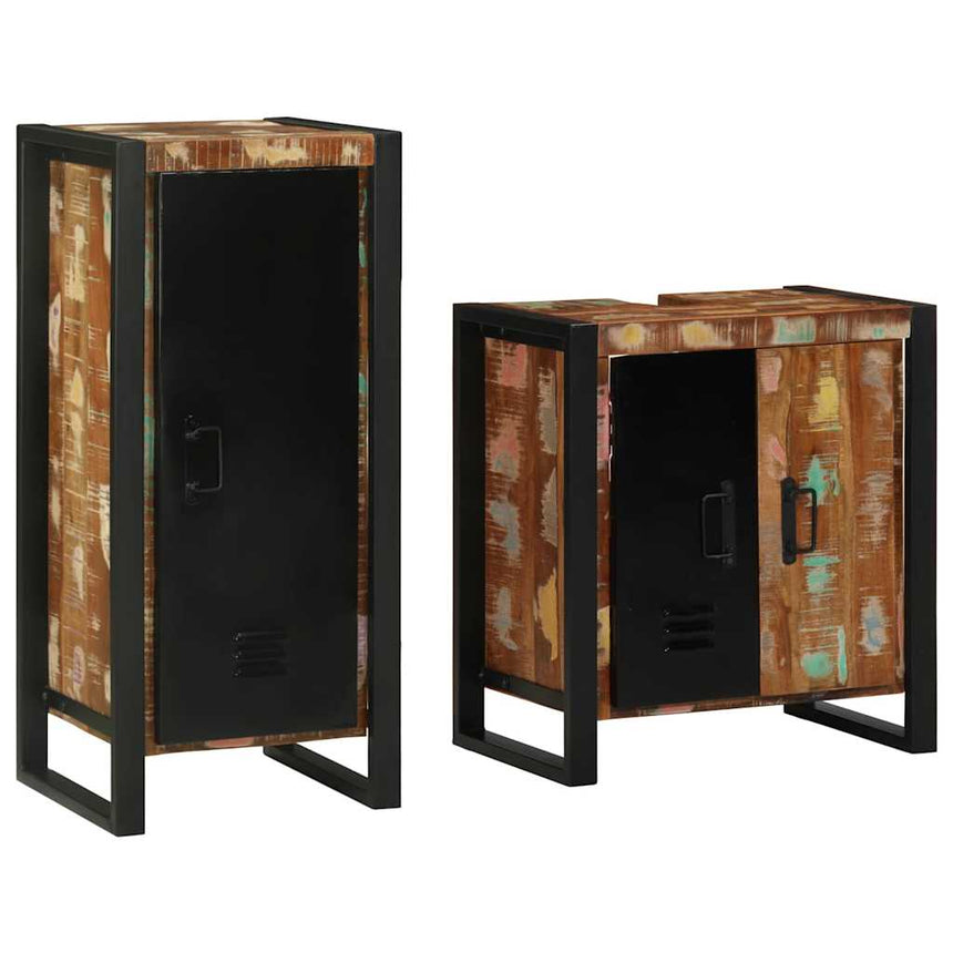 vidaXL Ensemble de mobilier de salle de bain 2 pcs Bois Recyclé Solide