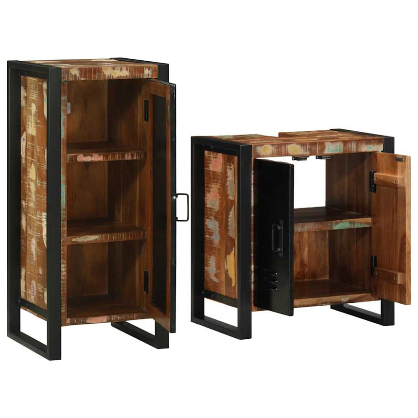 vidaXL Ensemble de mobilier de salle de bain 2 pcs Bois Recyclé Solide