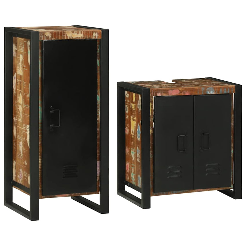 vidaXL Ensemble de mobilier de salle de bain 2 pcs Bois massif recyclé