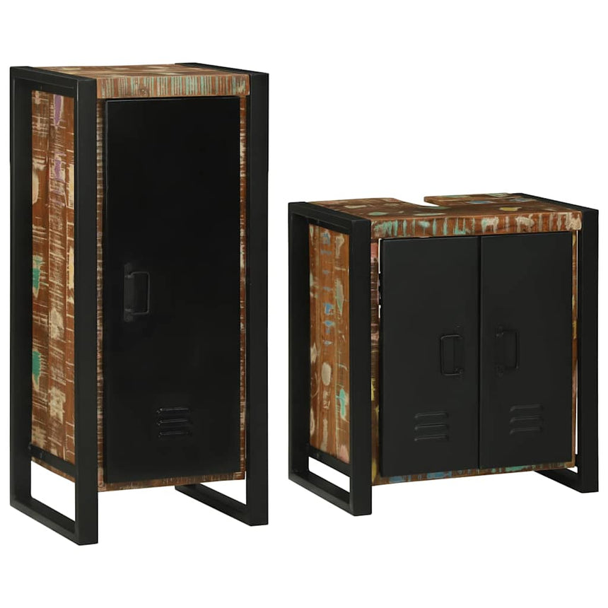 vidaXL Ensemble de mobilier de salle de bain 2 pcs Bois massif recyclé