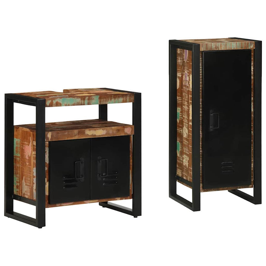 vidaXL Ensemble de mobilier de salle de bain 2 pcs Bois Recyclé Solide